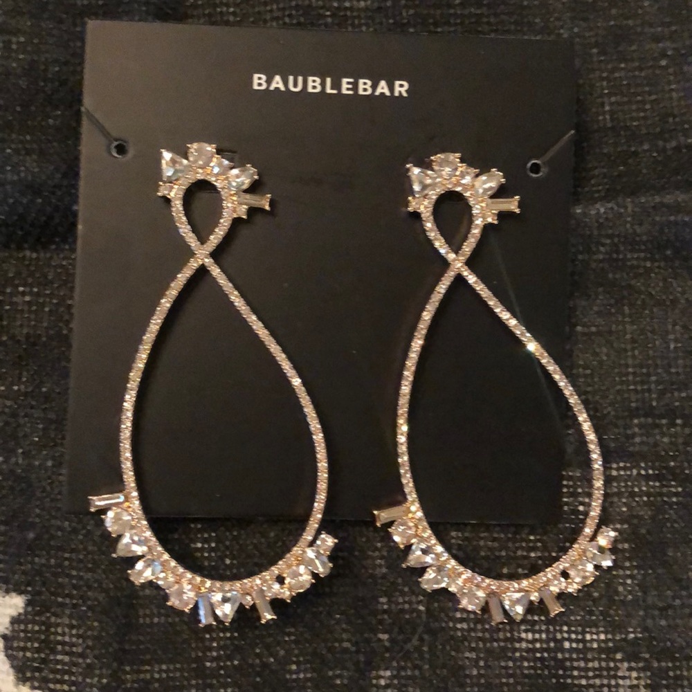 BaubleBar Statement Gold Bling Earrings NWT